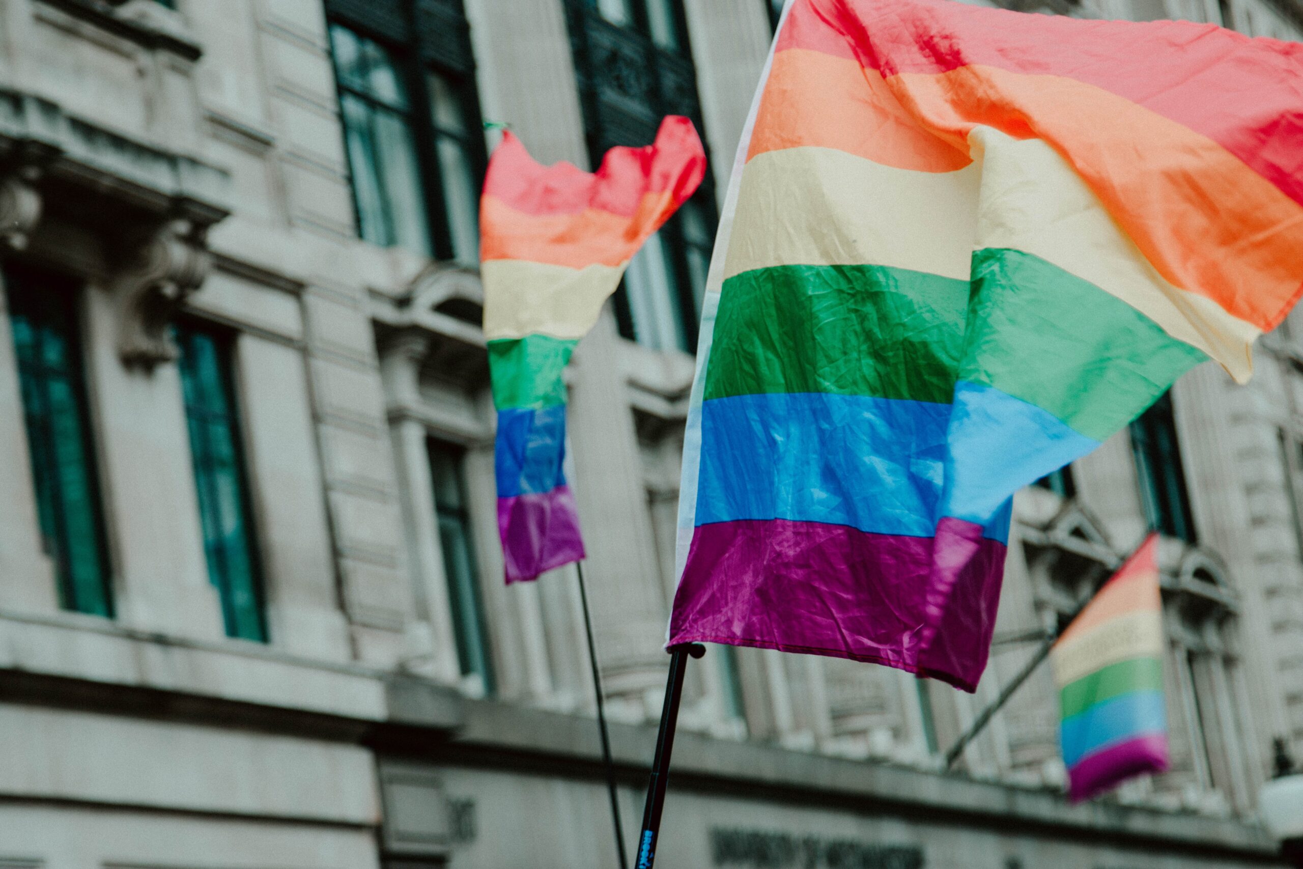 Pride flags on Regent Street, London
