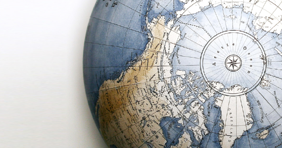 Close-up of Earth globe