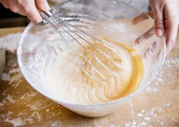 Mixing ingredients in a bowl