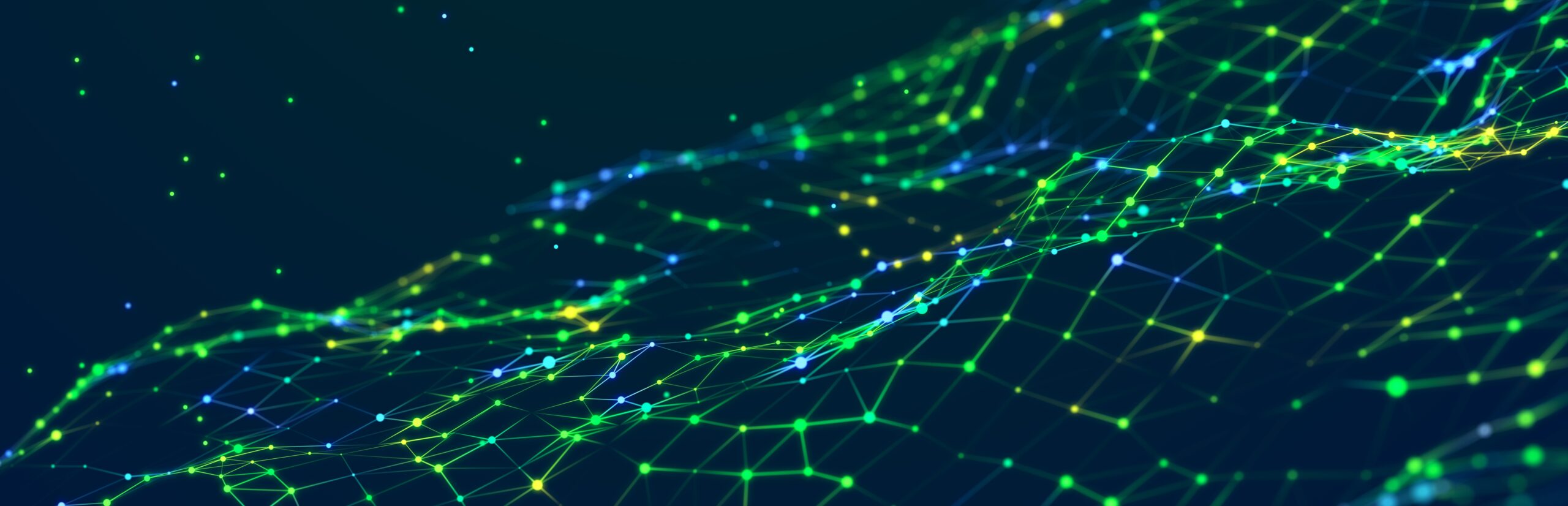 Green data strands.