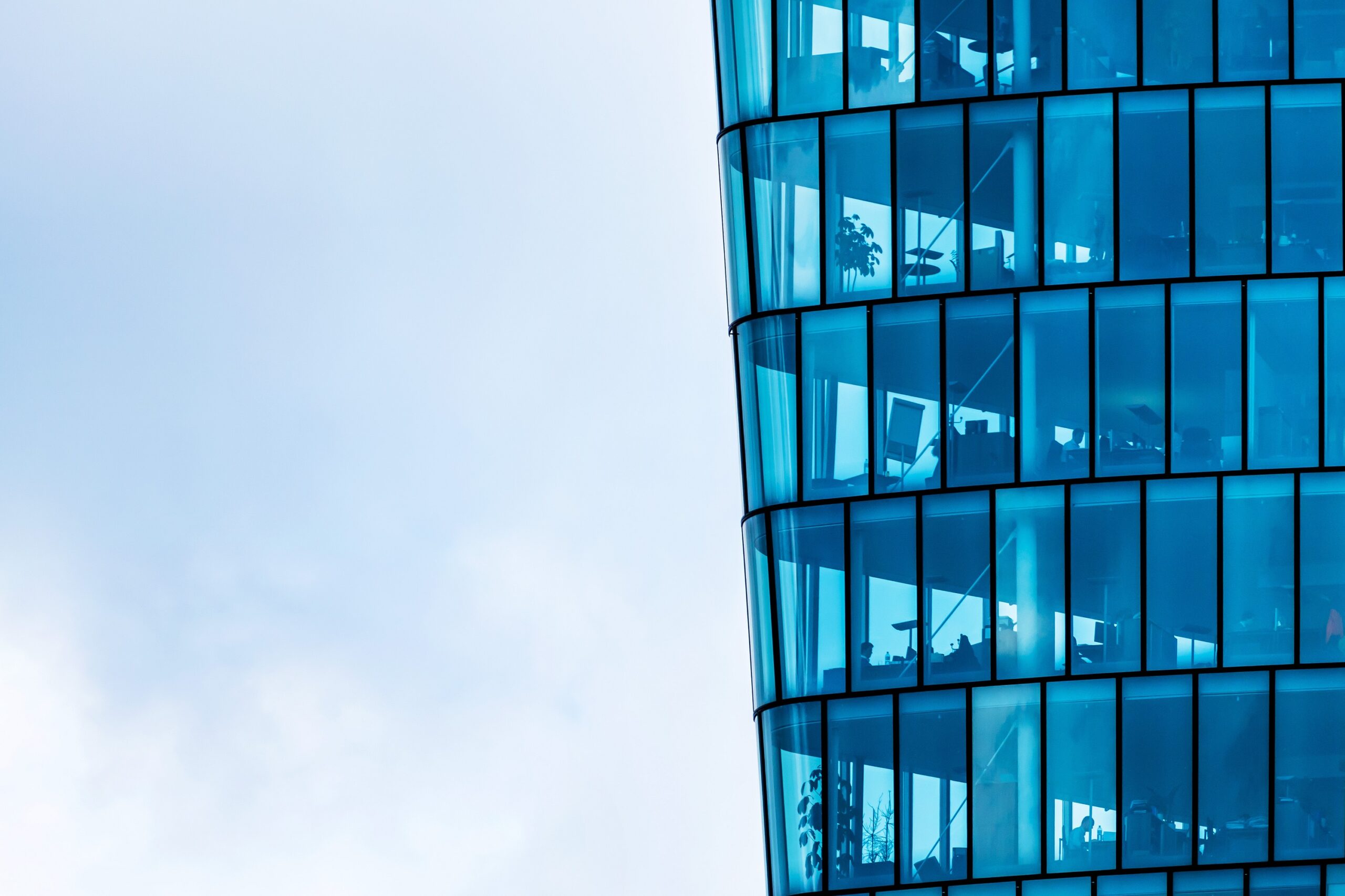 Glass office windows.