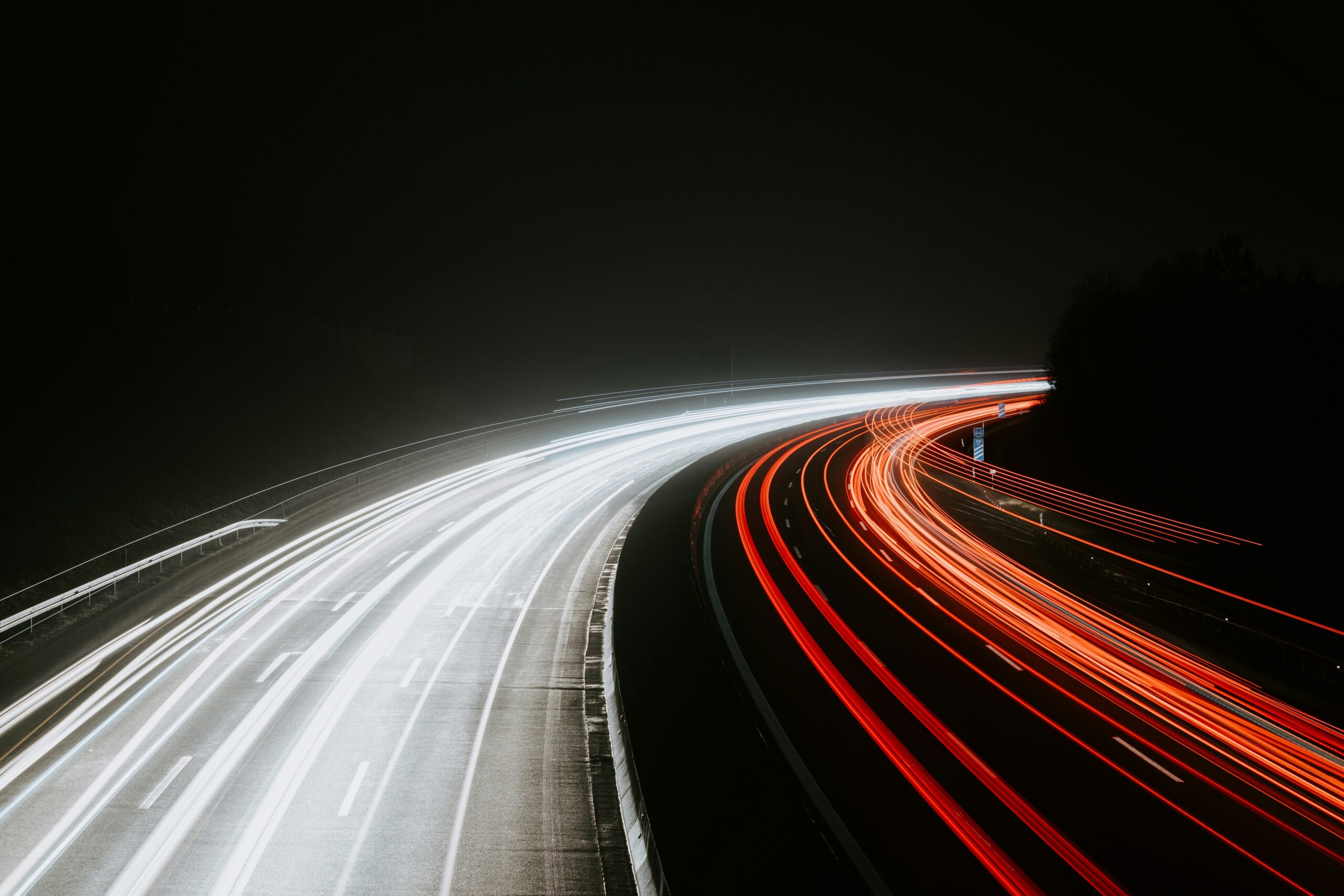 Highway time lapse at night