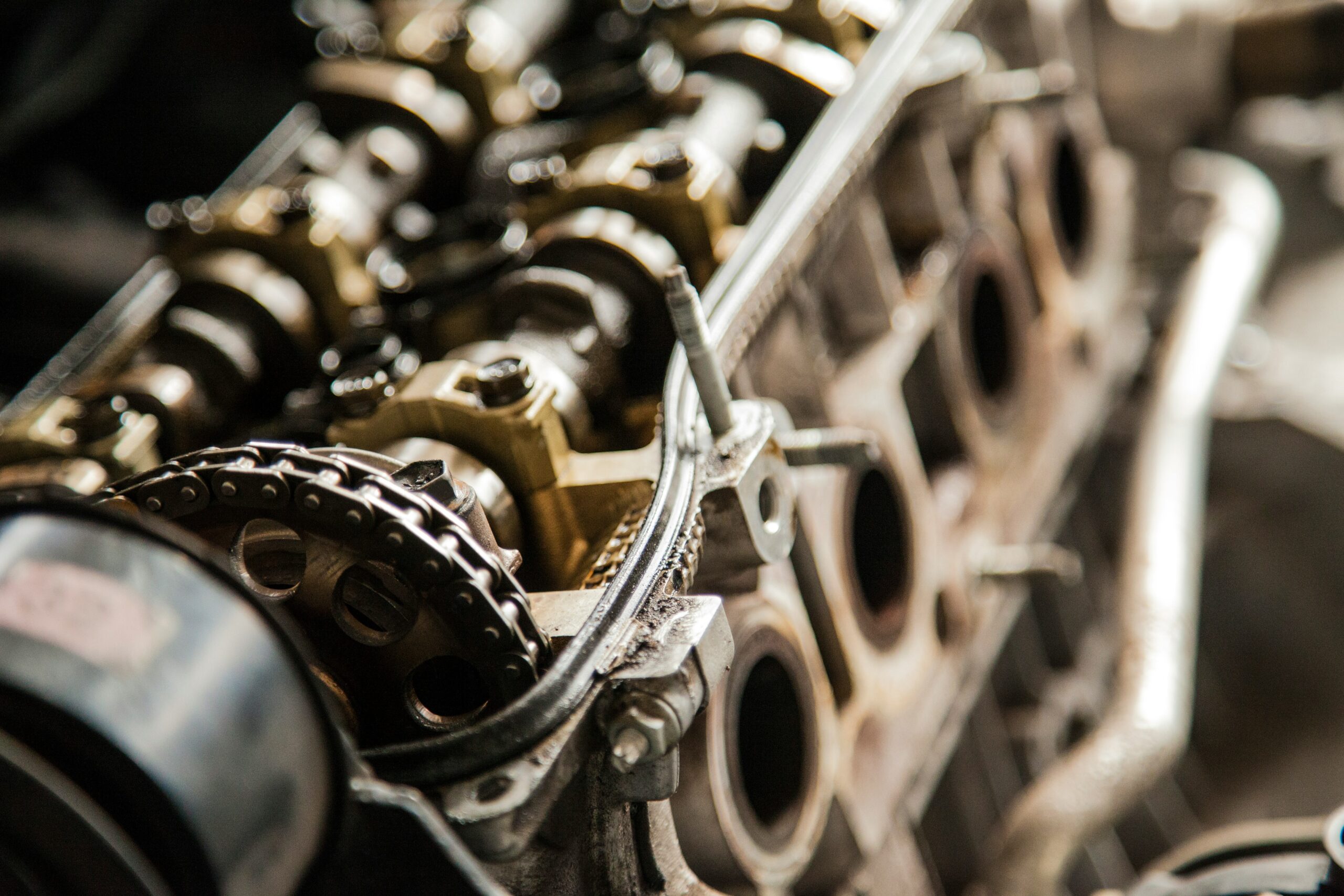Close-up of engine