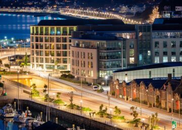 St Helier, Jersey, Channel Islands - night view